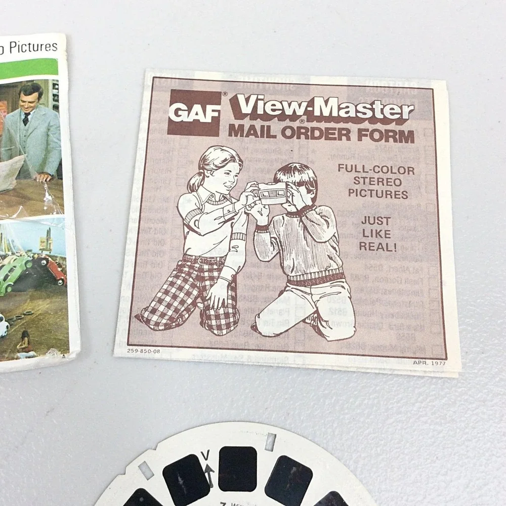 Vintage 1974 GAF View Master Herbie Rides Again 3 Reel Set B578 World of Disney